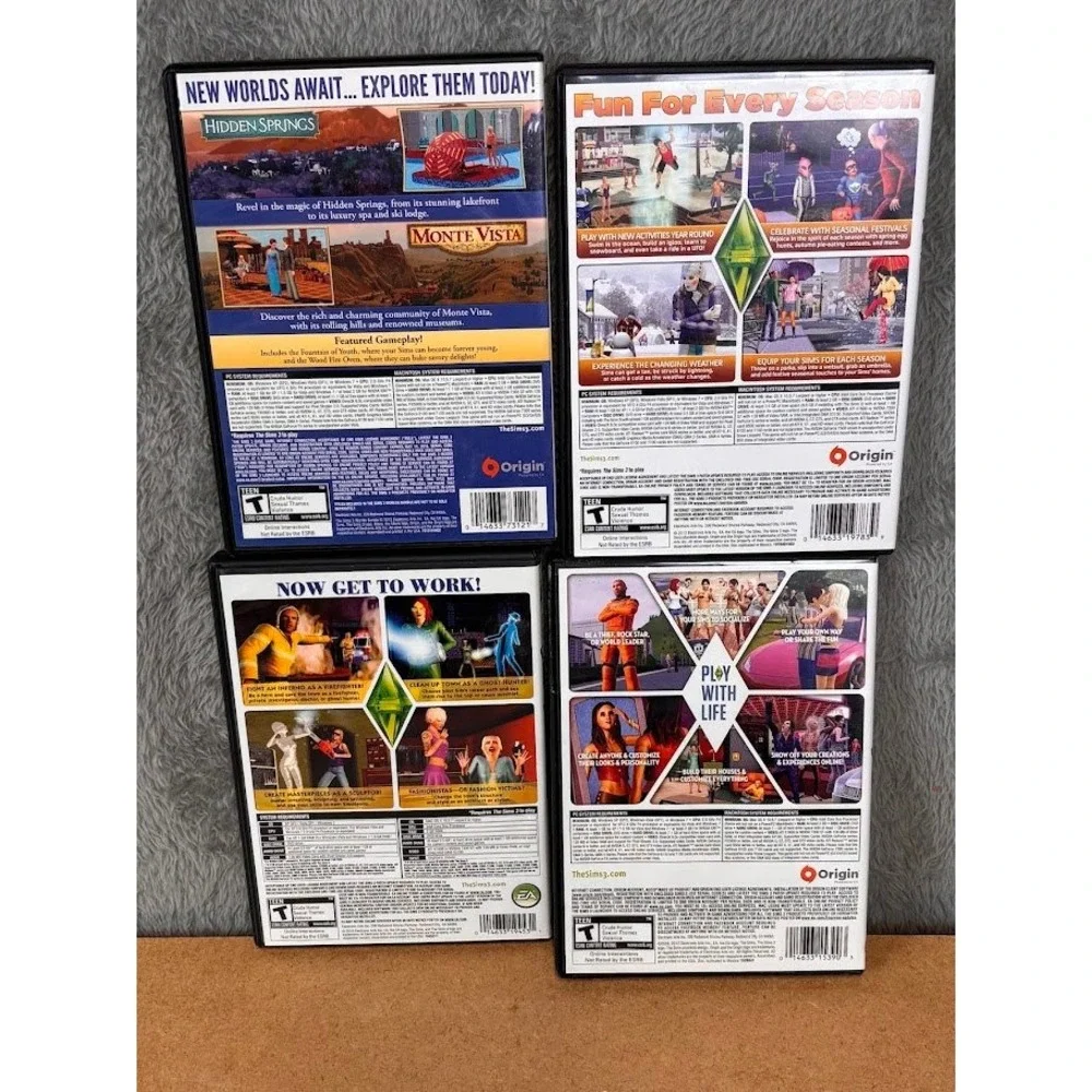The Sims 3 PC Mac Game Lot Seasons Ambitions Worlds Bundle Hidden Springs EA
